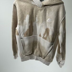 Nike Tan and White, Cream Hoodie, youth small unisex